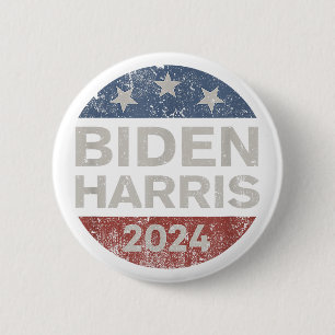 Biden Harris 2024 Retro Vintage Button