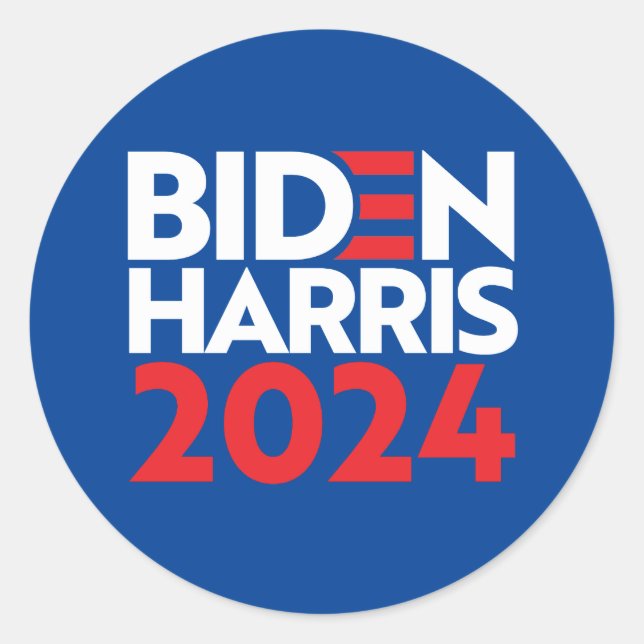 BIDEN HARRIS 2024 RUNDER AUFKLEBER (Vorderseite)