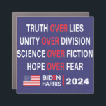 Biden Harris 2024: Truth Unity Science Hope Auto Magnet<br><div class="desc">Zeigen Sie Ihre Unterstützung für die Kampagne Biden Harris 2024 mit diesem Automagnet mit der Meldung "Truth Unity Science Hope". Lass deine Stimme,  wenn du durch die Stadt fährst!</div>