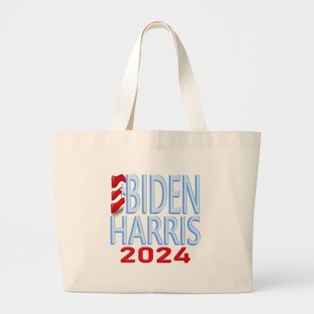 Biden Harris 2024 Wahl Jumbo Große Tote Tasche (Vorne)