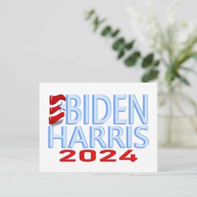 Biden Harris 2024 Wahl Postkarte (Stehend Vorderseite)