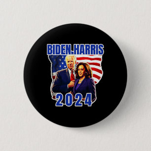 Biden Harris American Flag Wahl 2024 Button