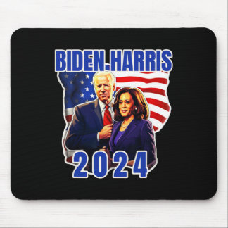 Biden Harris American Flag Wahl 2024 Mousepad
