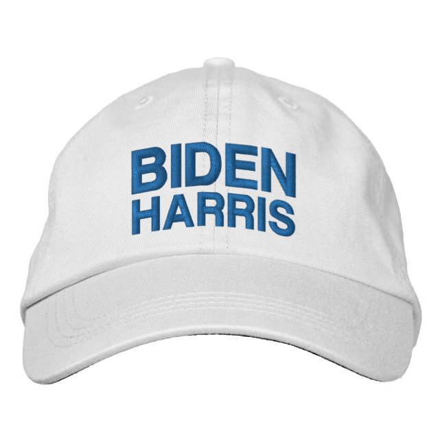 Biden Harris blau und weiß Bestickte Baseballkappe (Vorderseite)