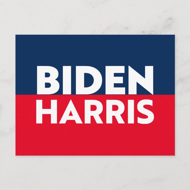 "Biden Harris", blau, weiß Postkarte (Vorderseite)