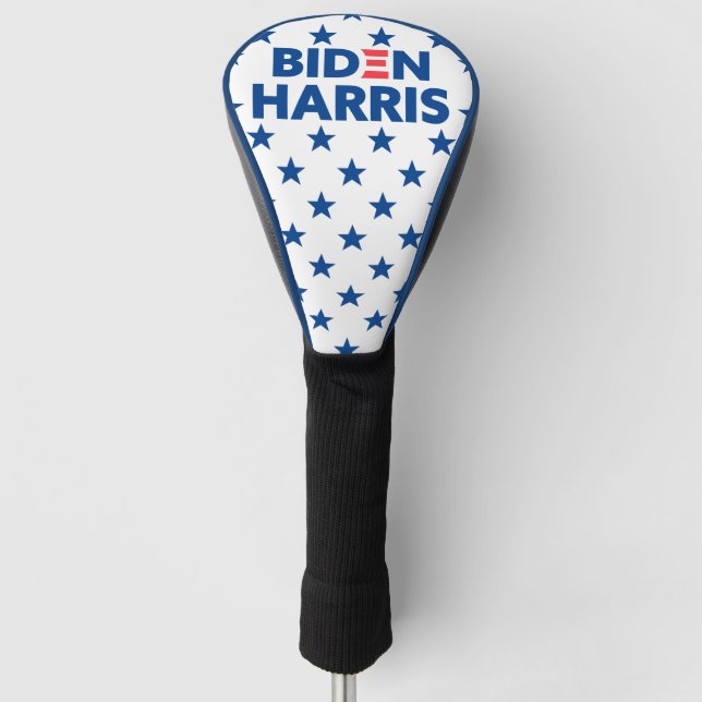 Biden / Harris Blue Stars Muster Weiß Golf Headcover (Vorderseite)