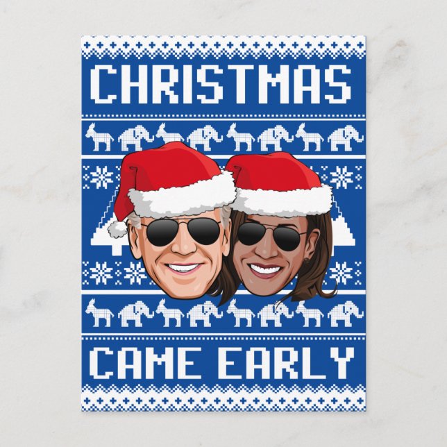BIDEN HARRIS: CHRISTMAS KAM FRÜH POSTKARTE (Vorderseite)