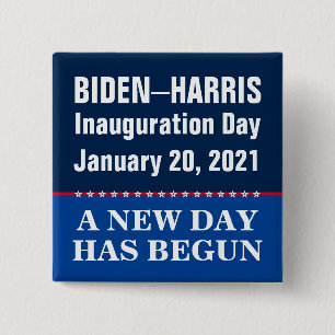 Biden Harris Einweihung New Day Begun Button