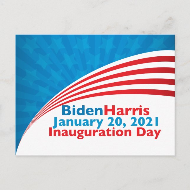 Biden Harris Einweihungstag Amerikanische Flagge Postkarte (Vorderseite)
