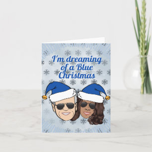 Biden Harris Election Dreaming A Blue Christmas Feiertagskarte