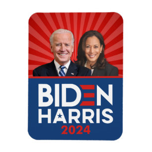 Biden Harris Foto - 2024 star - Red White Blue Magnet