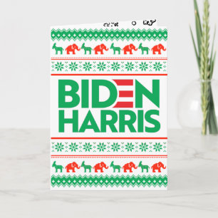 BIDEN HARRIS HÄSSLICHER WEIHNACHTSPULLI (Grün) Karte