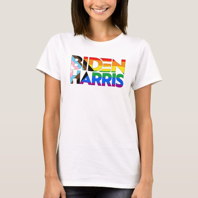 Biden Harris LGBTQ+ Progress Prix T-Shirt (Vorderseite)