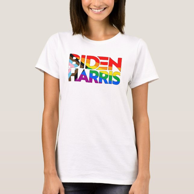 Biden Harris LGBTQ+ Progress Prix T-Shirt (Vorderseite)