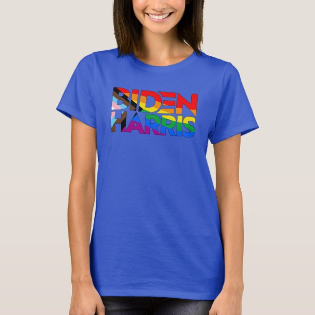 Biden Harris LGBTQ+ Progress Prix T-Shirt (Vorderseite)