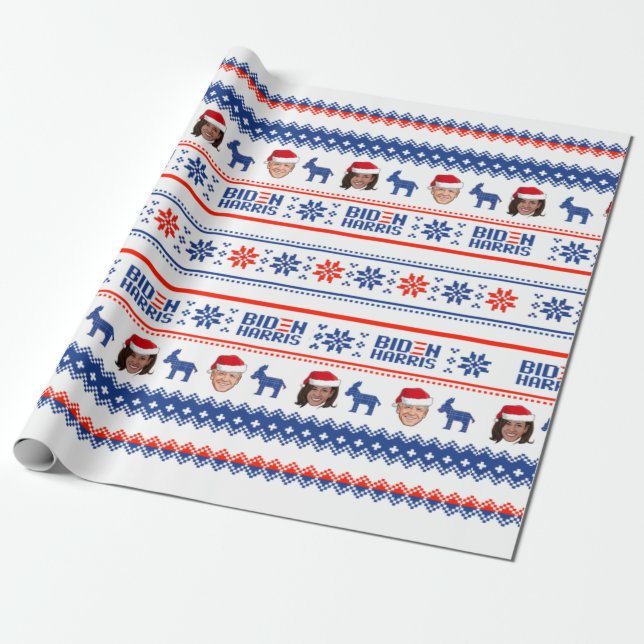 Biden Harris Pattern Geschenkpapier (Ungerollt)