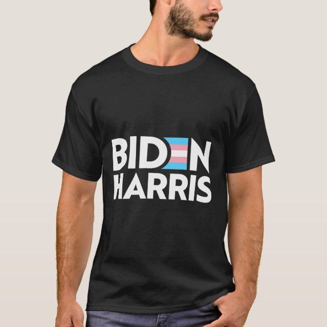Biden Harris Präsident Trans Pride Flag Joe Kamala T-Shirt (Vorderseite)