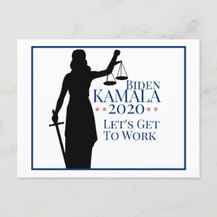 Biden Harris President Get to Work 2020 Postkarte