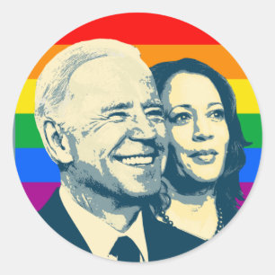 BIDEN HARRIS PRIDE ABZEICHEN LARGE RUNDER AUFKLEBER