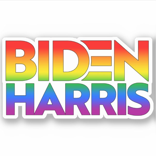 Biden Harris Pride Rainbow Aufkleber (Vorderseite)