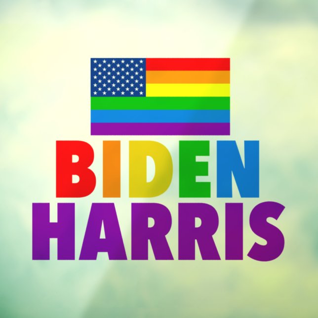 Biden Harris Rainbow American Flag LGBT Custom Fensteraufkleber (Blatt 3)
