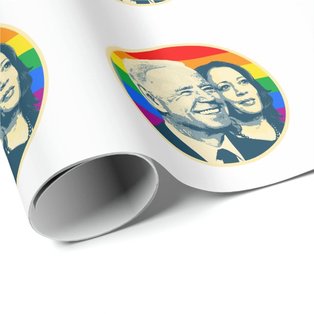 Biden Harris Rainbow Pride Geschenkpapier (Rolleneckpunkt)
