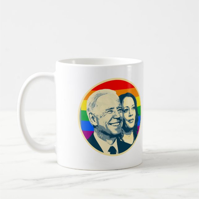 Biden Harris Rainbow Pride Kaffeetasse (Links)