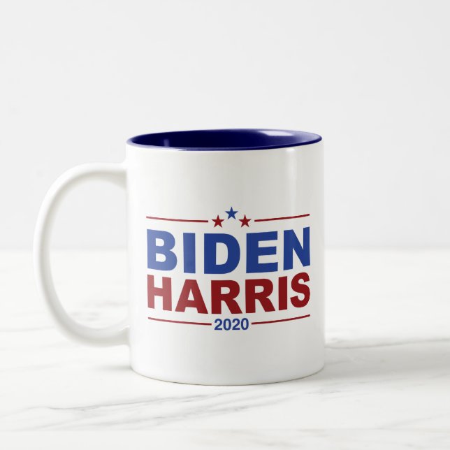 BIDEN/HARRIS Red & Blue Zwei-Tone-Kaffee-Tasse Zweifarbige Tasse (Links)