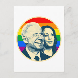 Biden Harris Regenbogen Stolz Postkarte