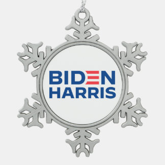 Biden Harris Schneeflocken Zinn-Ornament