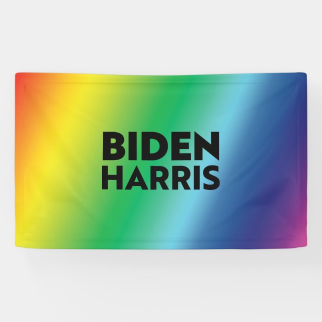 Biden Harris schwarze Lgbtq Lgbt Stolz Regenbogenf Banner (Horizontal)
