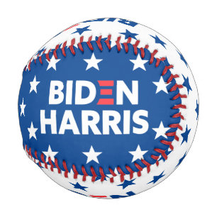 Biden / Harris Stars Muster Weiß und Blau Baseball
