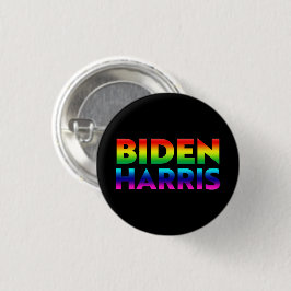 Biden Harris - Stolze Buchstaben in Regenbogenfarb Button