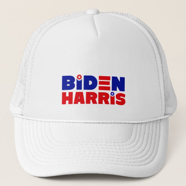BIDEN / HARRIS Trucker Hut - WEISS Truckerkappe (Vorderseite)