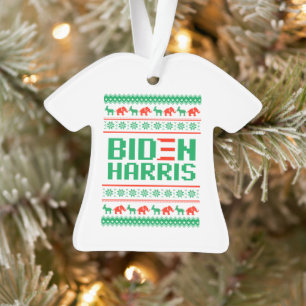 BIDEN HARRIS UGLY CHRISTMAS SWEATER (grün) Ornament