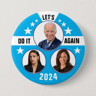 Biden Harris und AOC 2024 Button