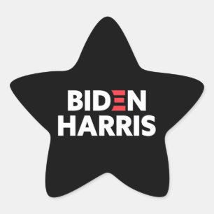 Biden/Harris-Wahlkampagne Schwarz/Weiß Stern-Aufkleber