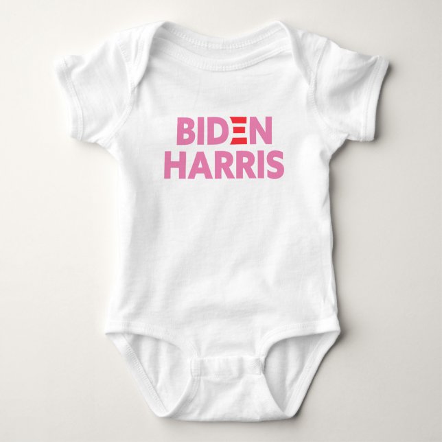 Biden/Harris-Wahlunterstützung Rosa Baby Strampler (Vorderseite)