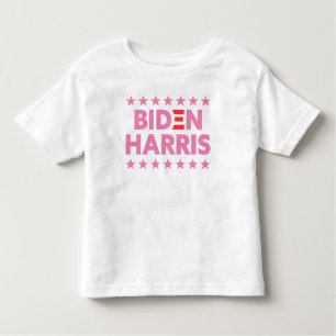 Biden/Harris-Wahlunterstützung Rosa Sterne Weiß Kleinkind T-shirt