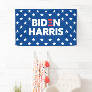 Biden / Harris White Stars Muster Blau Banner
