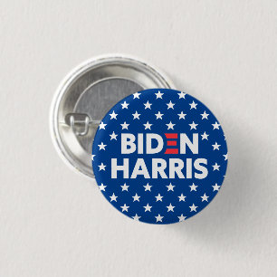 Biden / Harris White Stars Muster Blau Button