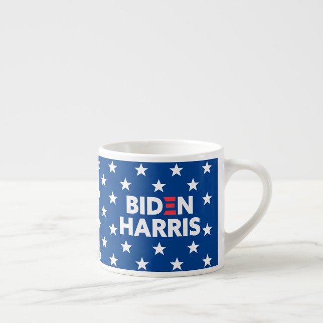 Biden / Harris White Stars Muster Blau Espressotasse (Rechts)