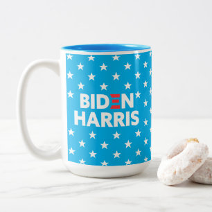 Biden / Harris White Stars Muster Blau Zweifarbige Tasse