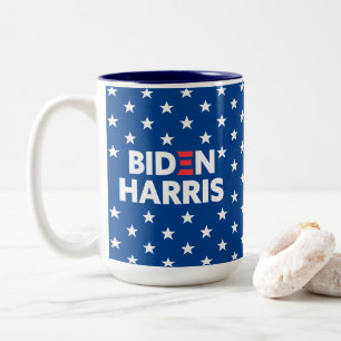 Biden / Harris White Stars Muster Blau Zweifarbige Tasse