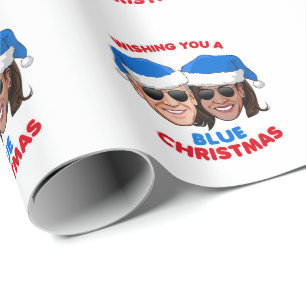 BIDEN HARRIS - WÜNSCHEN SIE EIN BLAUES CHRISTMAS GESCHENKPAPIER