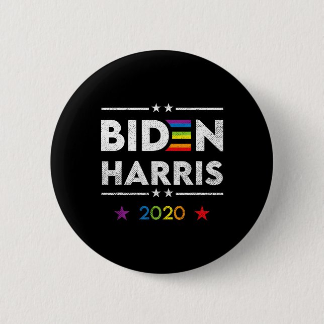 Biden Kamala Harris 2020 Rainbow Gay Pride Lgbt El Button (Vorderseite)