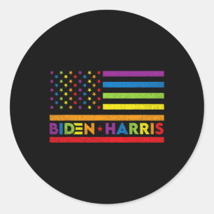 Biden Kamala Harris 2020 Rainbow Gay Pride Lgbt El Runder Aufkleber