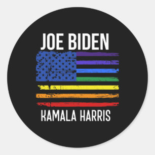 Biden Kamala Harris 2020 Rainbow Us Flag Lgbt Elec Runder Aufkleber