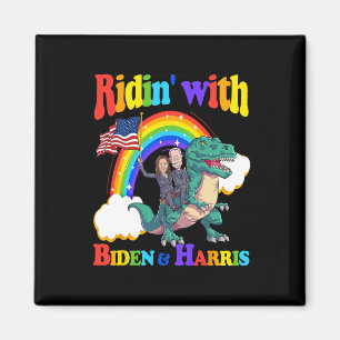 Biden Kamala Harris Shirt Kinderkind Kids Dinosaur Magnet