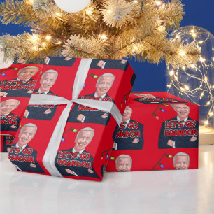 BIDEN LET'S GO BRANDON CHRISTMAS WRAPPING PAPIER GESCHENKPAPIER